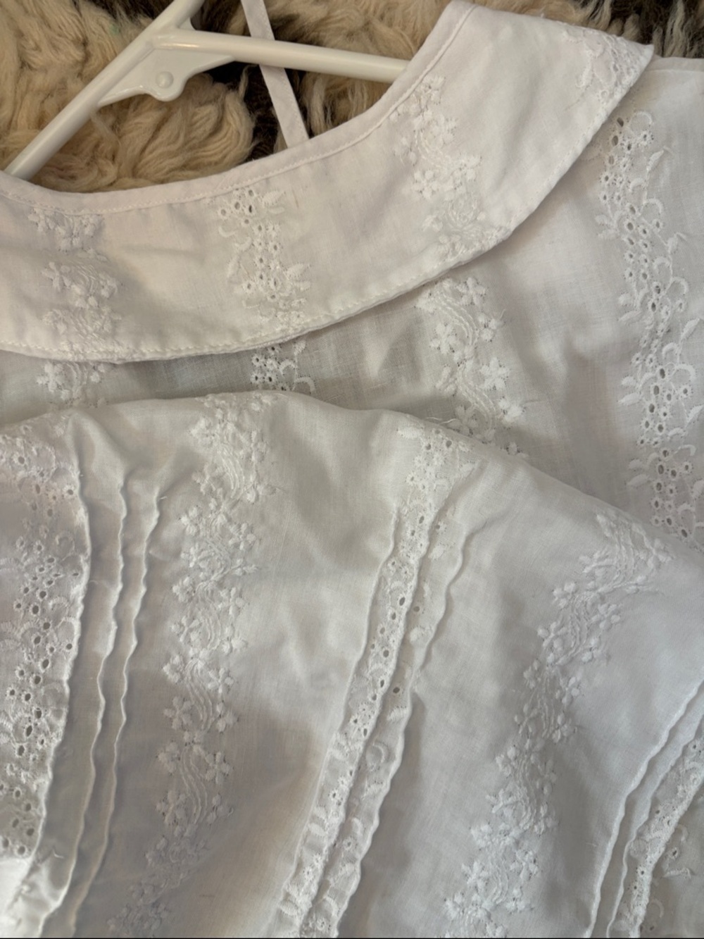 Christy Dawn White Eyelet Button-Front Cotton Blouse - Picture 13 of 16